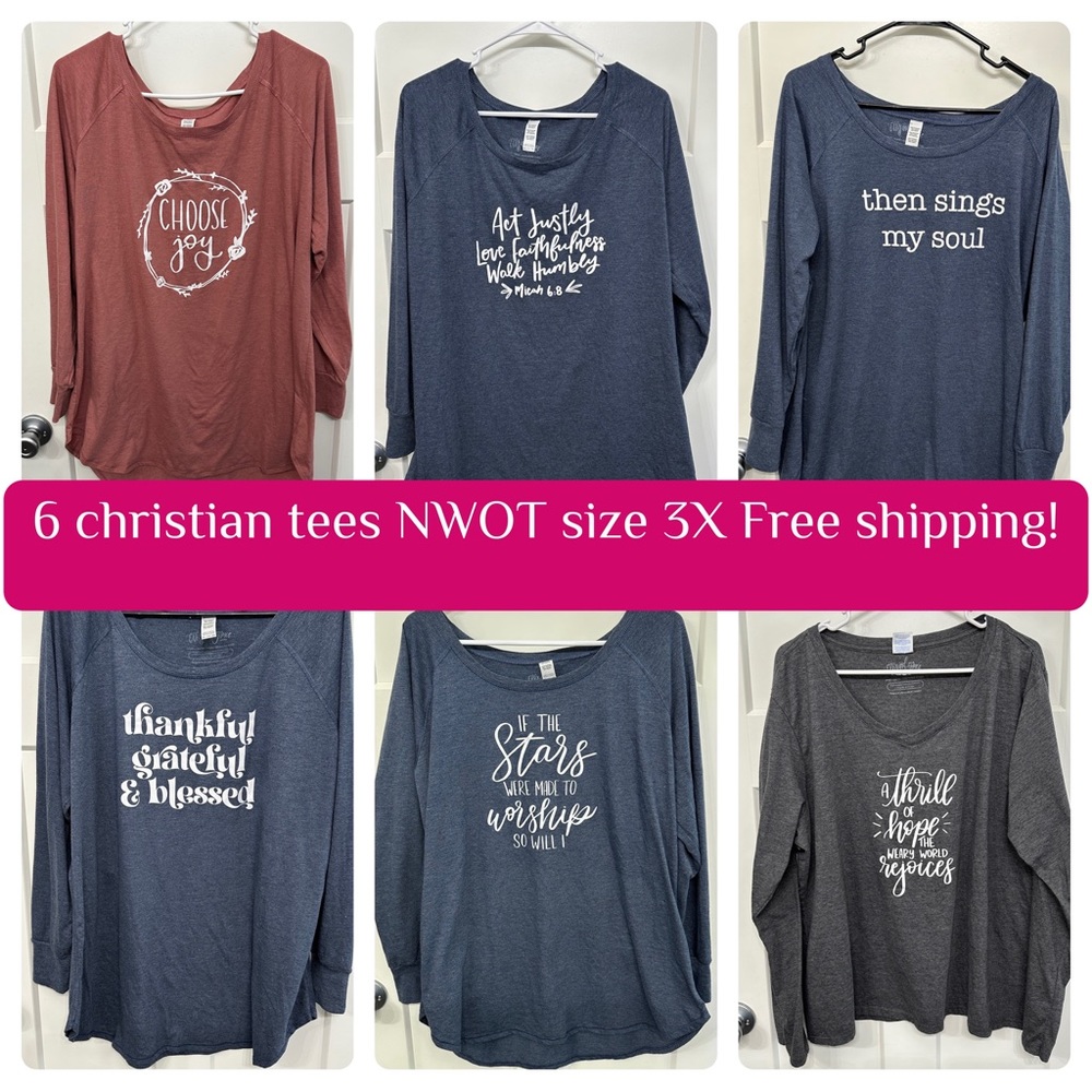 6 Elly and grace 3x tee shirt tunics NWT bundle